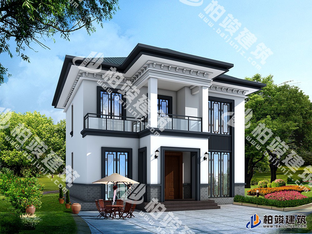 新款農(nóng)村自建二層別墅設(shè)計(jì)圖，新中式風(fēng)格，戶型布局實(shí)用