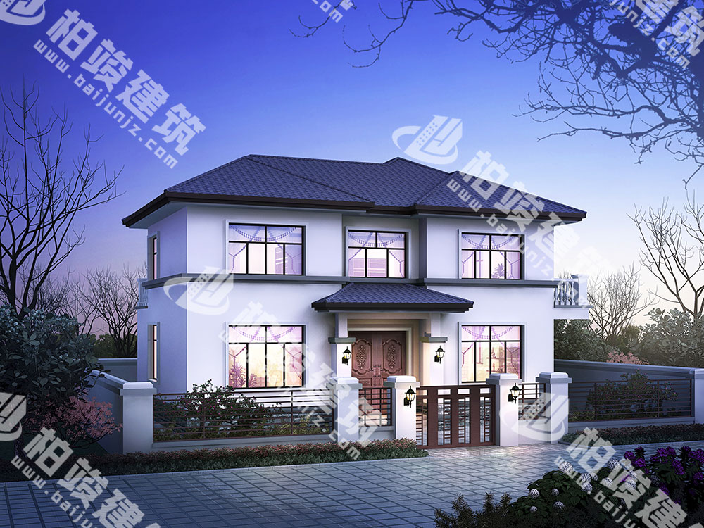 二層現(xiàn)代風(fēng)格自建房設(shè)計(jì)圖，框架結(jié)構(gòu)，大氣設(shè)計(jì)