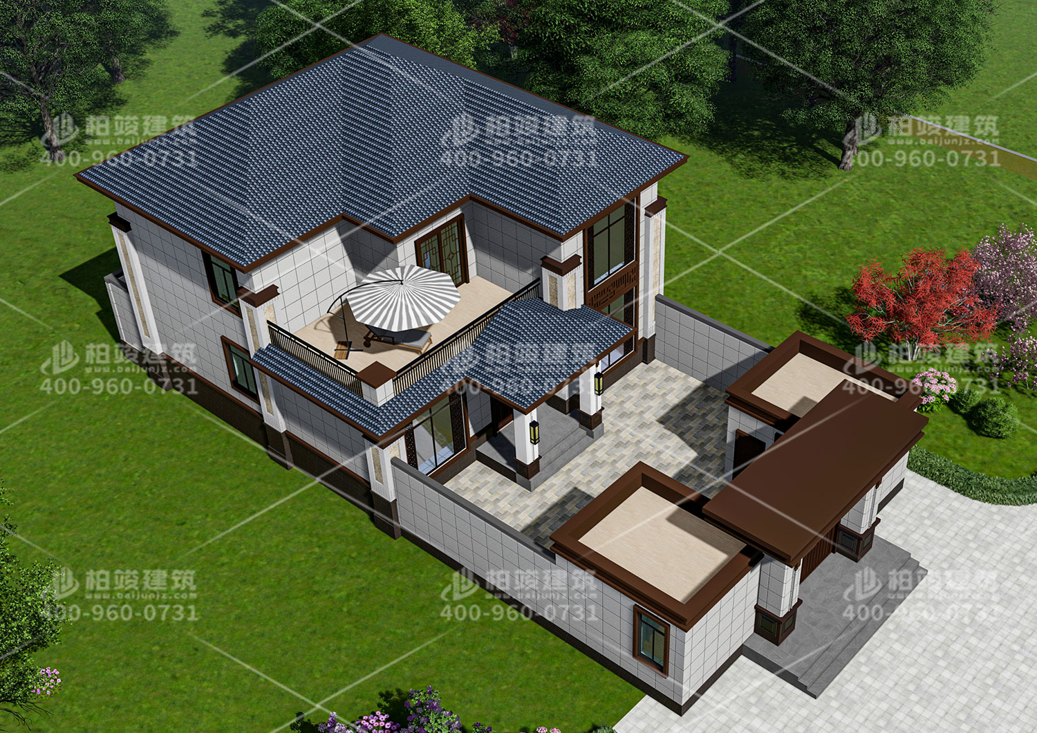 農(nóng)村房子設(shè)計圖紙，帶院子別墅設(shè)計