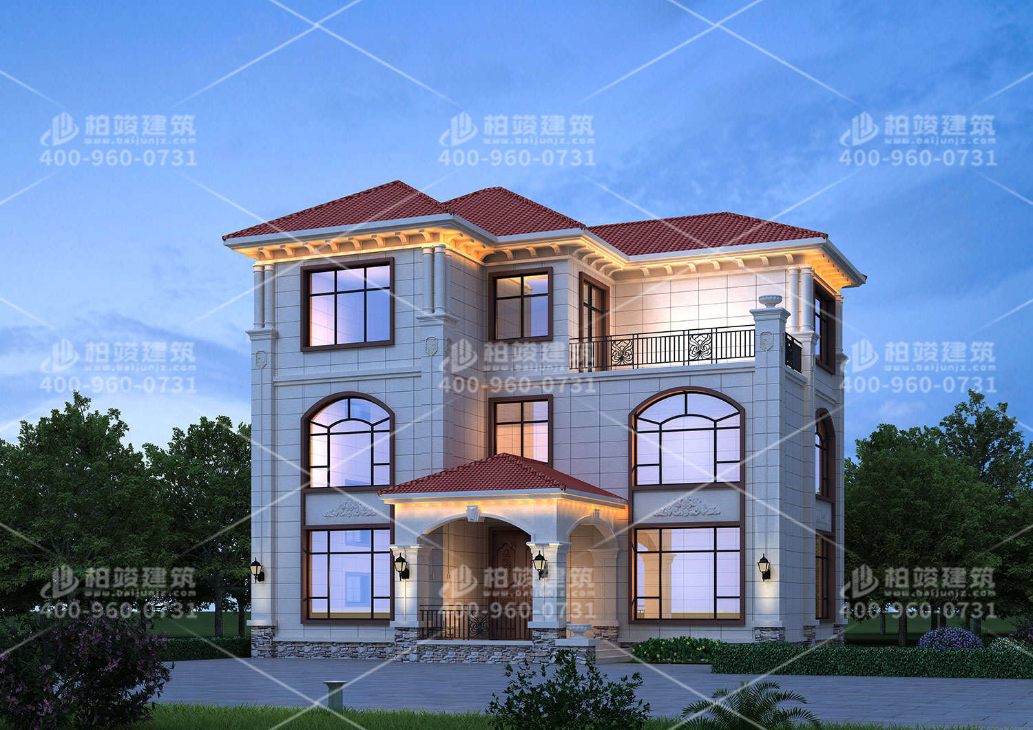 雙拼別墅設(shè)計(jì)圖，兩兄弟住的近感情更好。