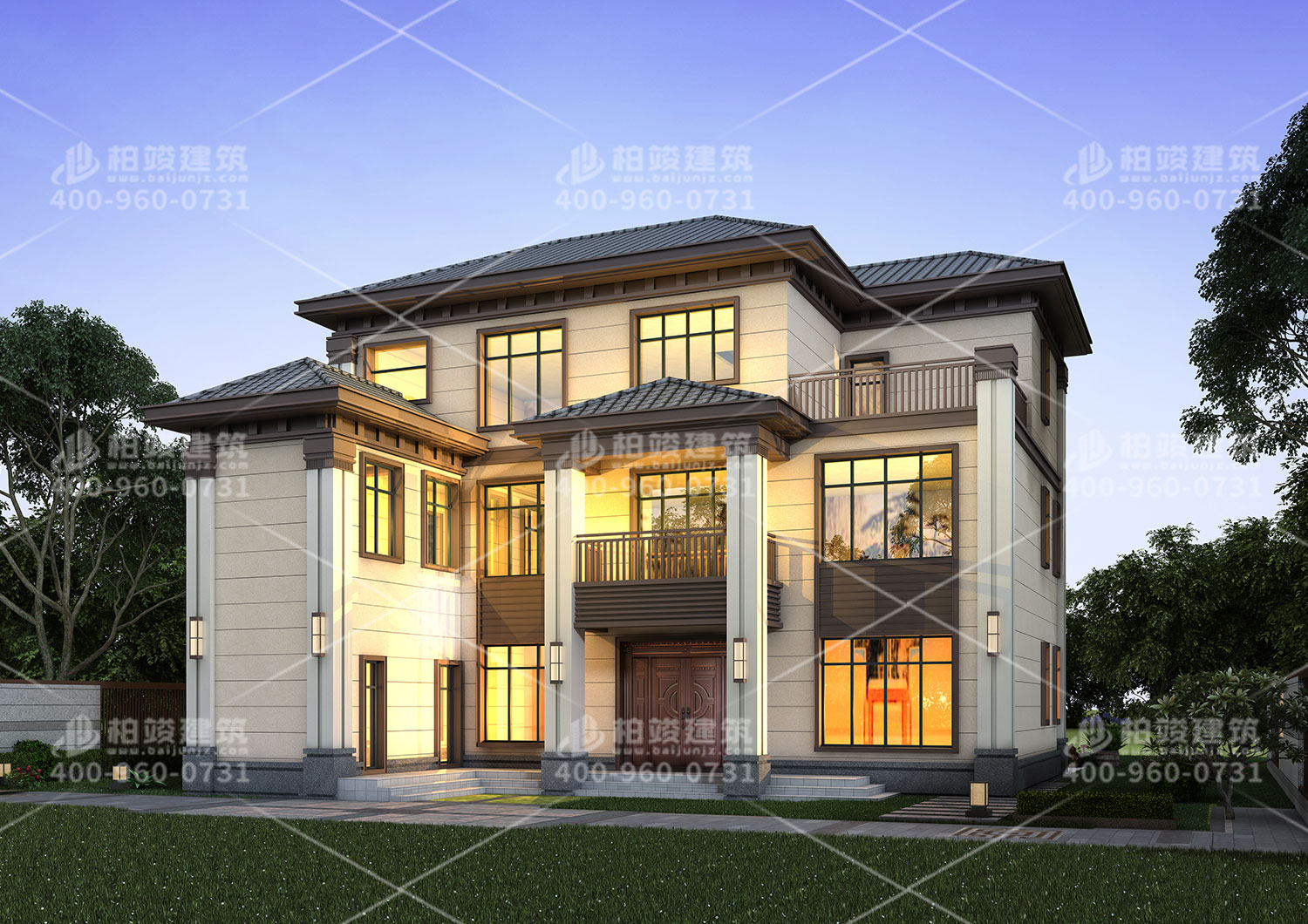 三層農(nóng)村自建房設(shè)計(jì)圖，帶特色的外觀讓人喜愛。