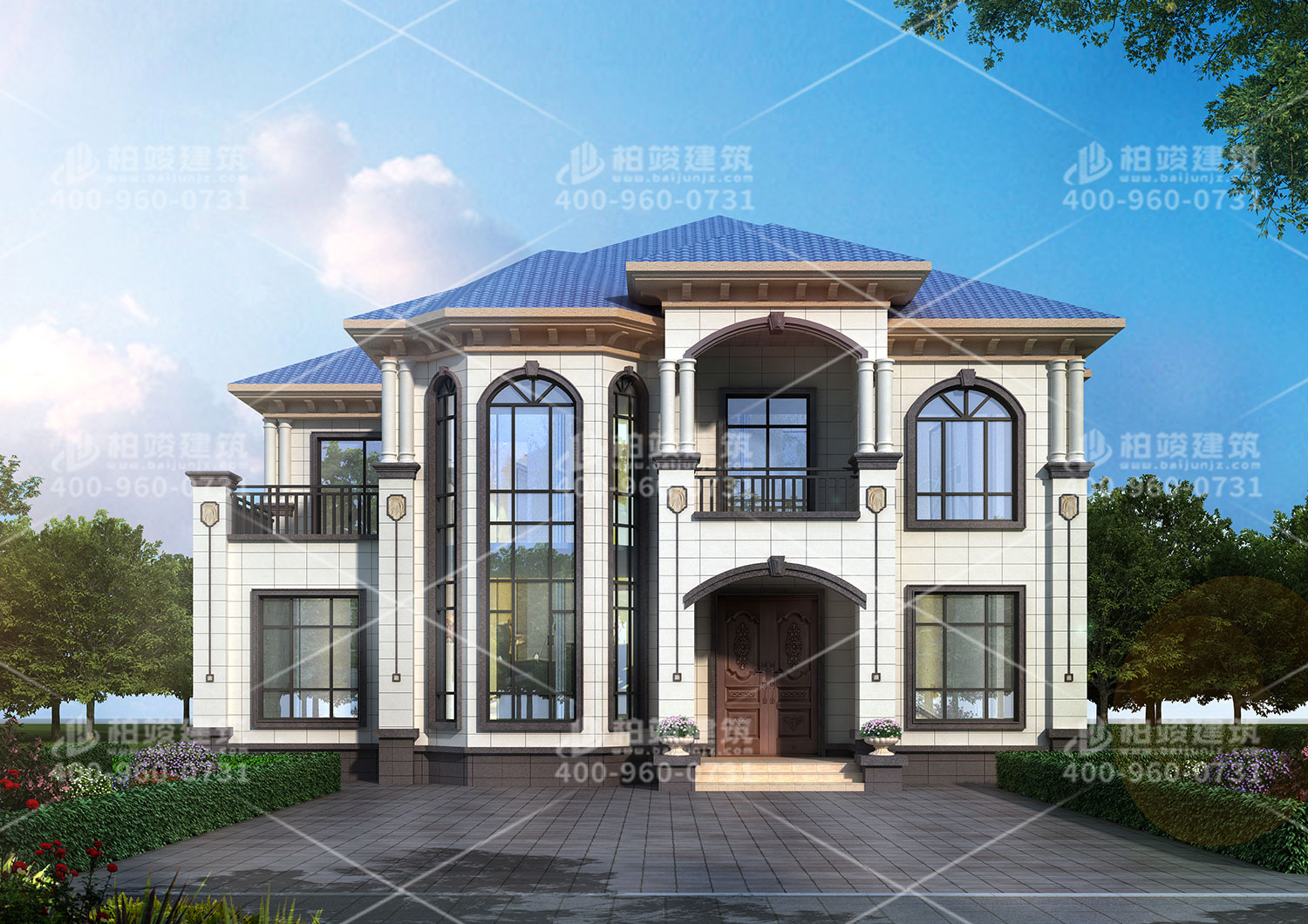 二層樓房設(shè)計(jì)，帶羅馬柱經(jīng)典歐式