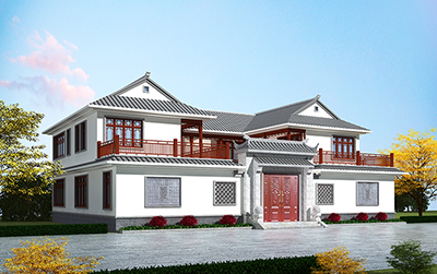 二層中式房屋設(shè)計(jì)，溫馨家園。