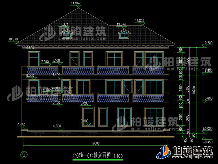 2019新農(nóng)村歐式別墅設(shè)計(jì)圖，三層自建房大氣漂亮別墅BZ368-簡(jiǎn)歐風(fēng)格