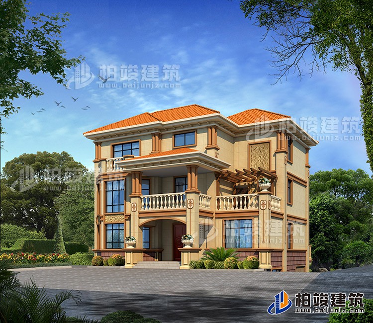 農(nóng)村三層別墅自建房帶地下室設(shè)計(jì)圖BZ305-簡(jiǎn)歐風(fēng)格