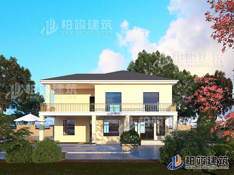 農(nóng)村二層自建房屋設計圖帶堂屋、車庫BZ292-現(xiàn)代風格