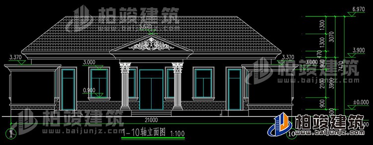 農(nóng)村蓋房設(shè)計(jì)大全一層房子的設(shè)計(jì)圖紙，帶漂亮的小院子BZ116-簡歐風(fēng)格