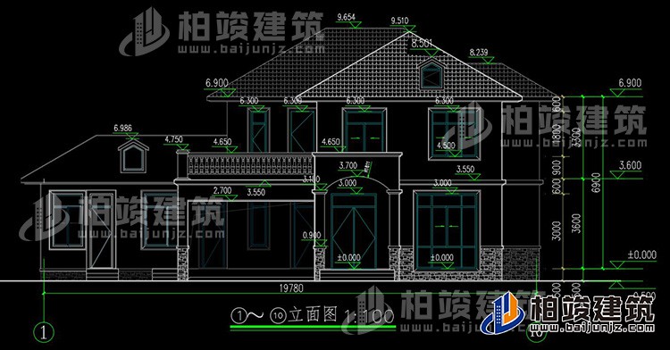 二層簡(jiǎn)歐農(nóng)村別墅帶雙車庫施工效果圖紙全套 造價(jià)30萬BZ263-簡(jiǎn)歐風(fēng)格