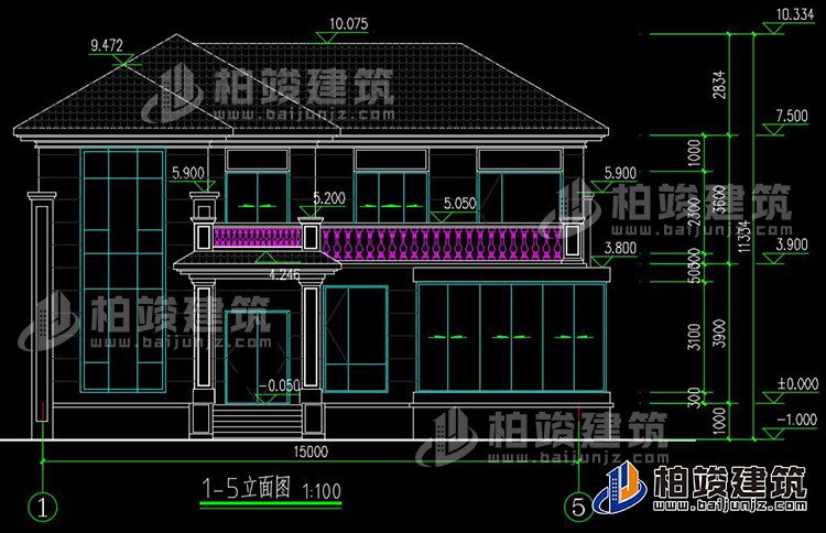 農(nóng)村25萬別墅款式二層自建房設(shè)計圖，外觀簡約大氣BZ2513-簡歐風(fēng)格