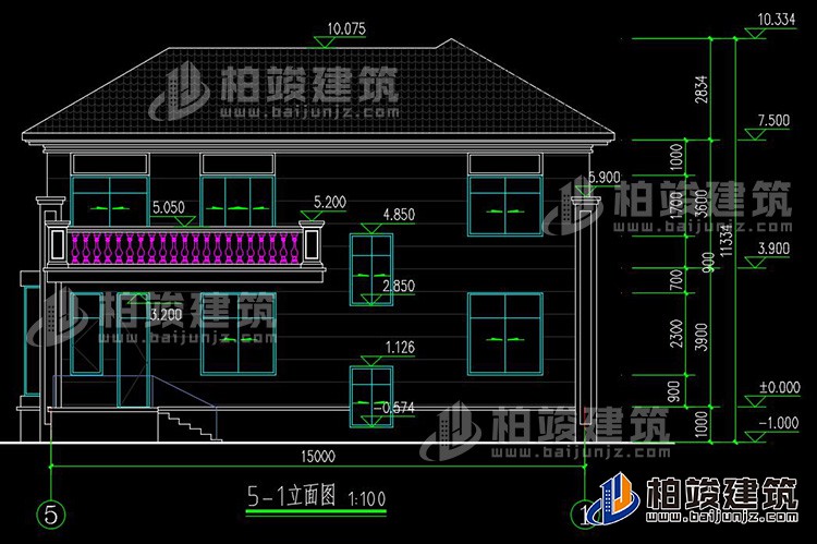 農(nóng)村25萬別墅款式二層自建房設(shè)計圖，外觀簡約大氣BZ2513-簡歐風(fēng)格