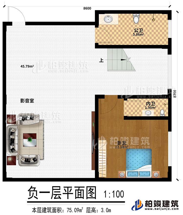 地下室：影音室、公衛(wèi)、臥室、內衛(wèi)