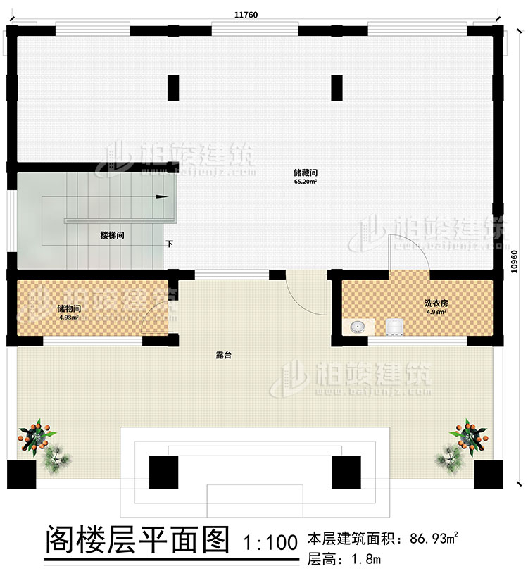 閣樓：2儲物間、樓梯間、洗衣房、露臺