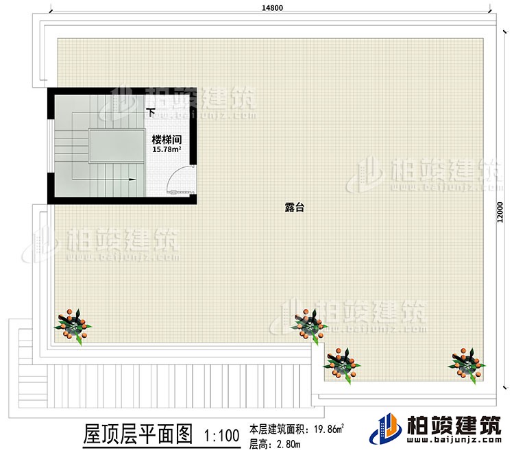 屋頂：樓梯間、露臺